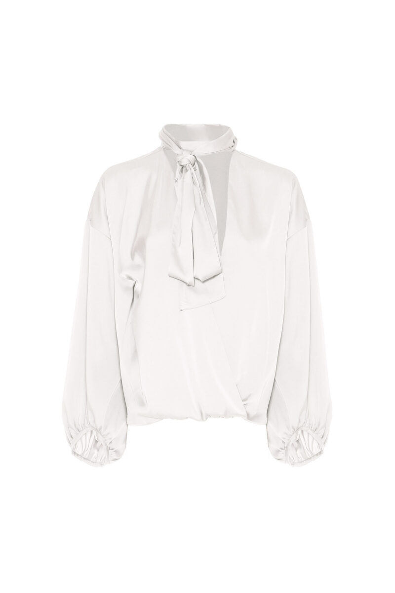SATIN WRAP BLOUSE - Image 7