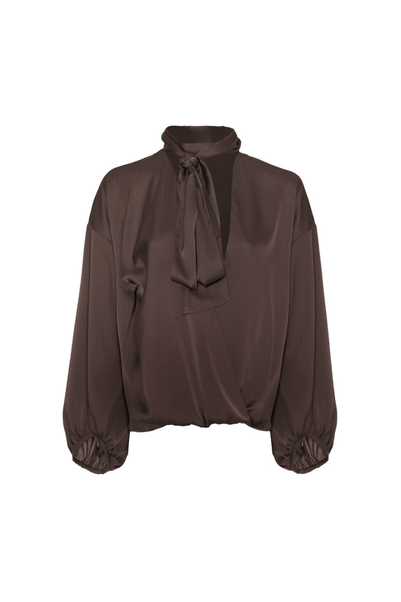 SATIN WRAP BLOUSE - Image 8