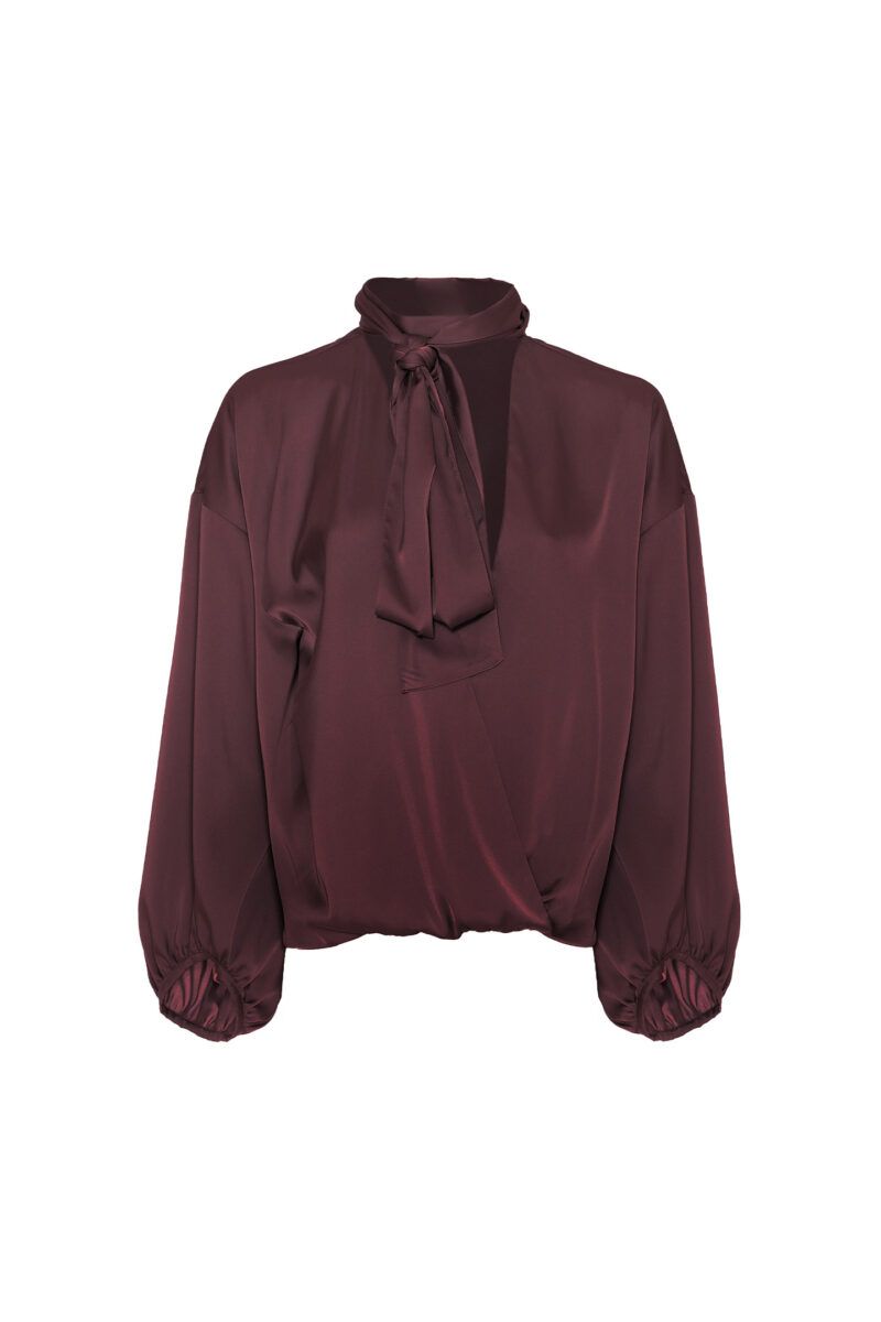 SATIN WRAP BLOUSE