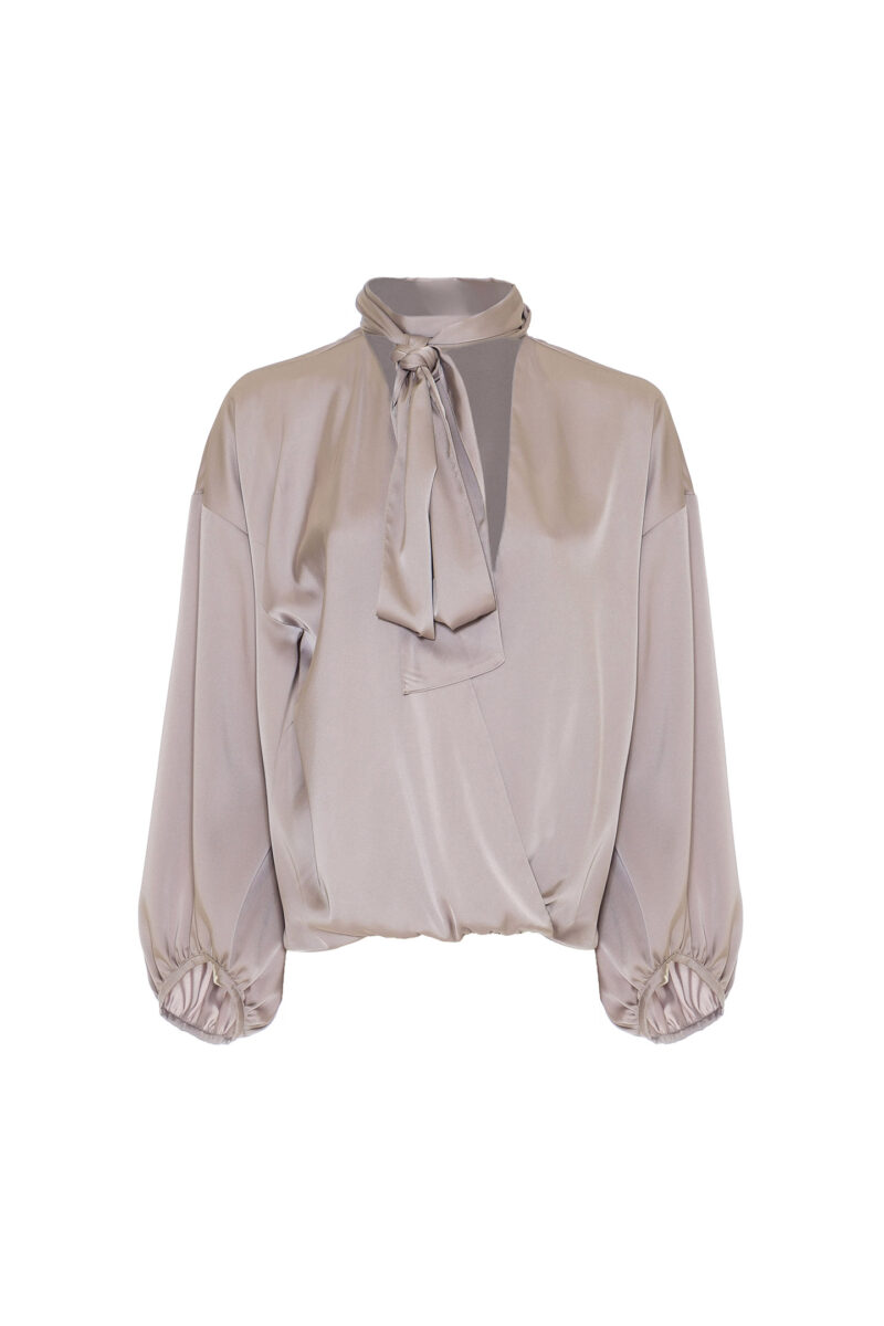 SATIN WRAP BLOUSE - Image 4