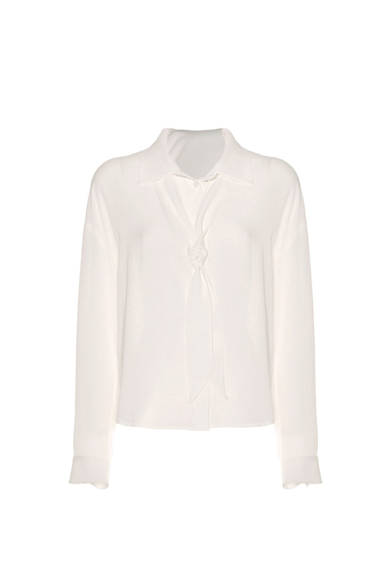 VISCOSE SHIRT WITH TIE - Image 5