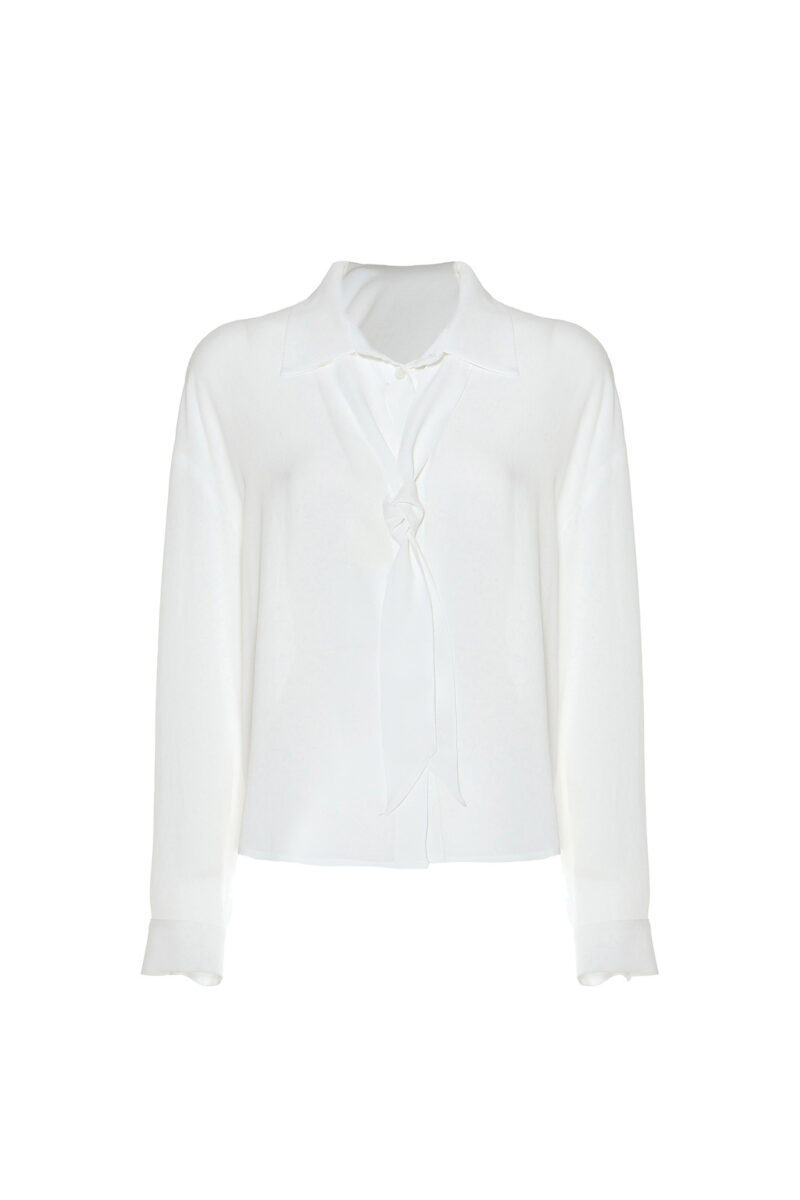 VISCOSE SHIRT WITH TIE - Image 6