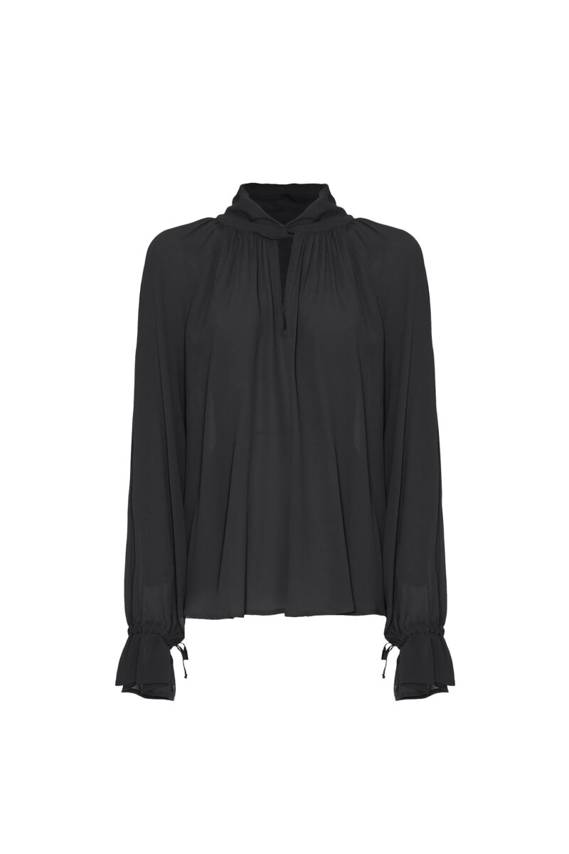 VISCOSE CROSS-NECK BLOUSE - Image 6