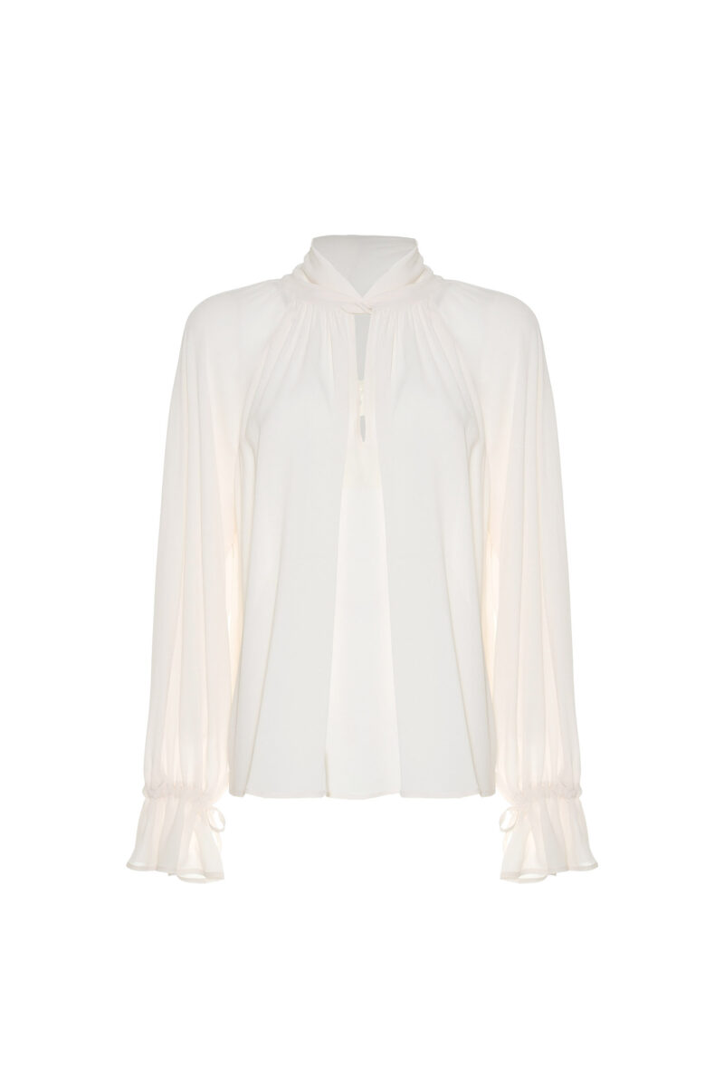 VISCOSE CROSS-NECK BLOUSE - Image 3