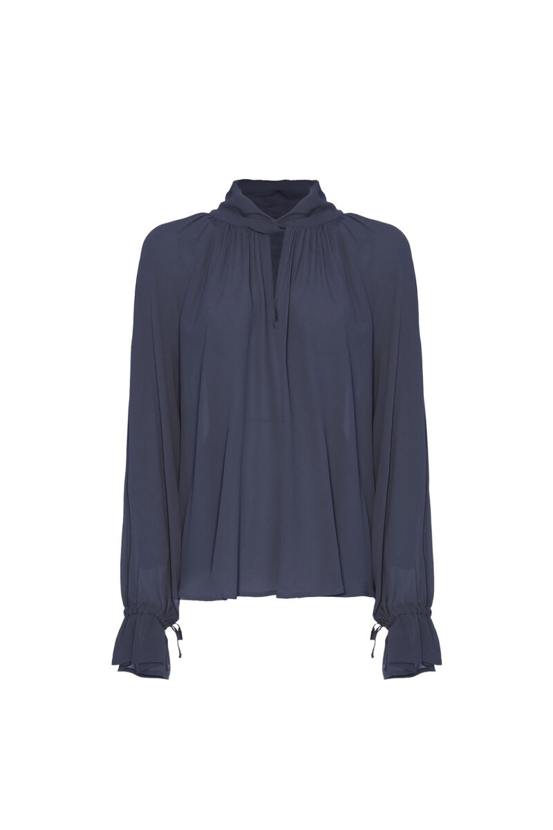 VISCOSE CROSS-NECK BLOUSE - Image 4