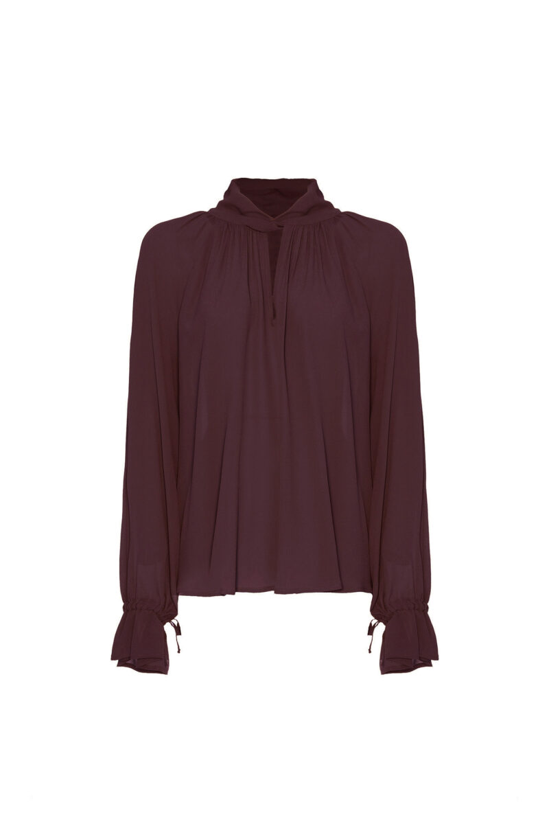 VISCOSE CROSS-NECK BLOUSE - Image 7