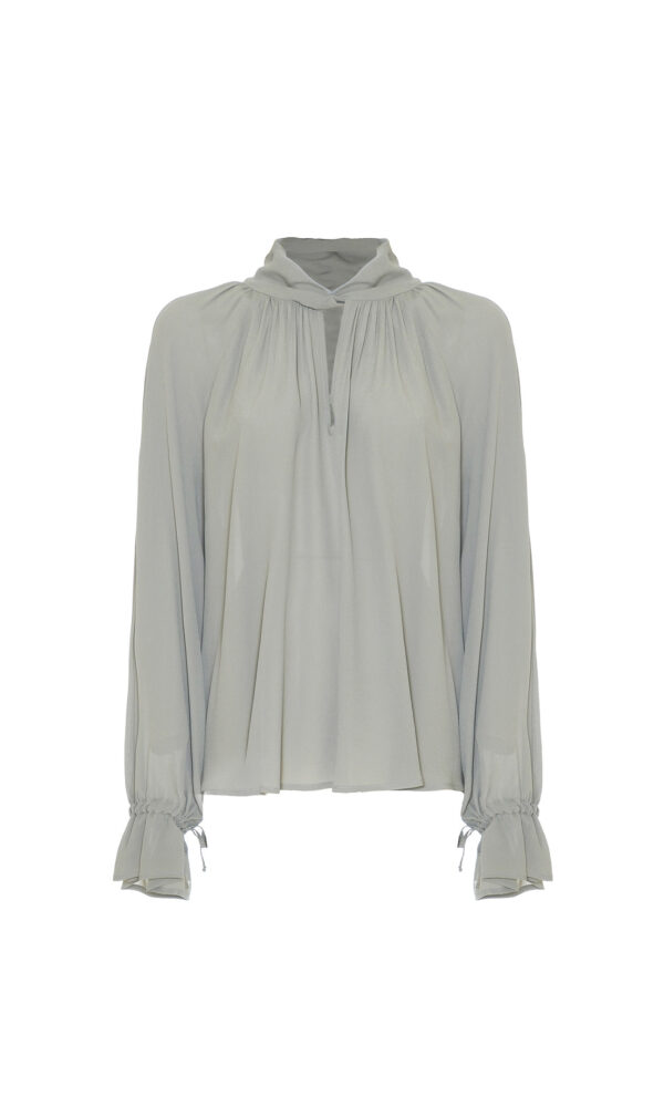 VISCOSE CROSS-NECK BLOUSE