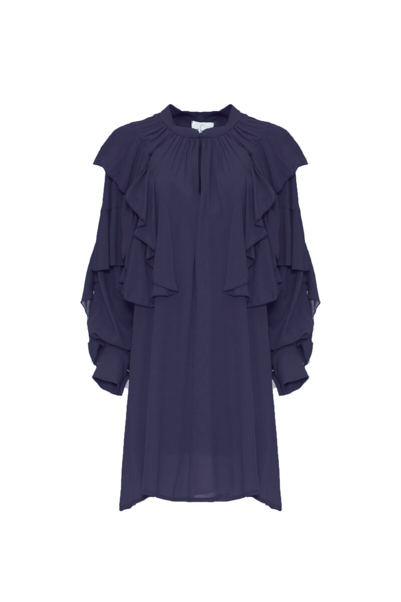 FLUID DRESS WITH GEORGETTE RUFFLES - Image 5