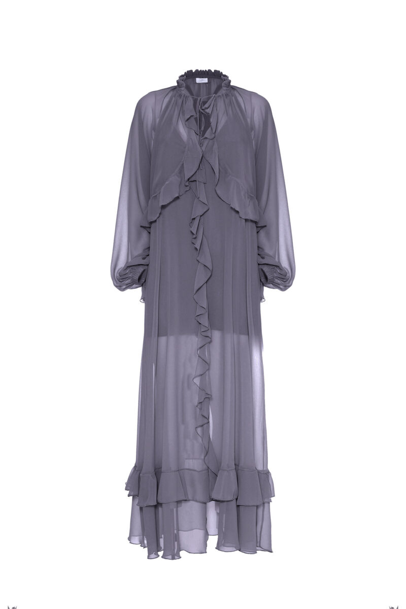 ABITO IN CHIFFON CON ROUCHES - immagine 7