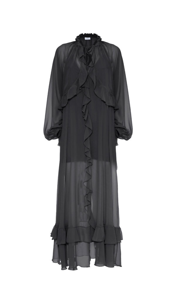 ABITO IN CHIFFON CON ROUCHES