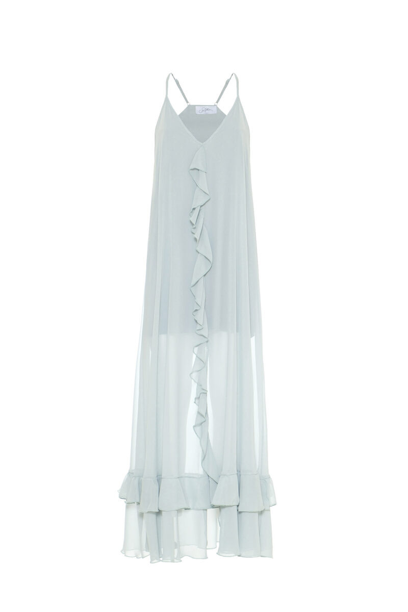 ABITO IN CHIFFON CON ROUCHES - immagine 5