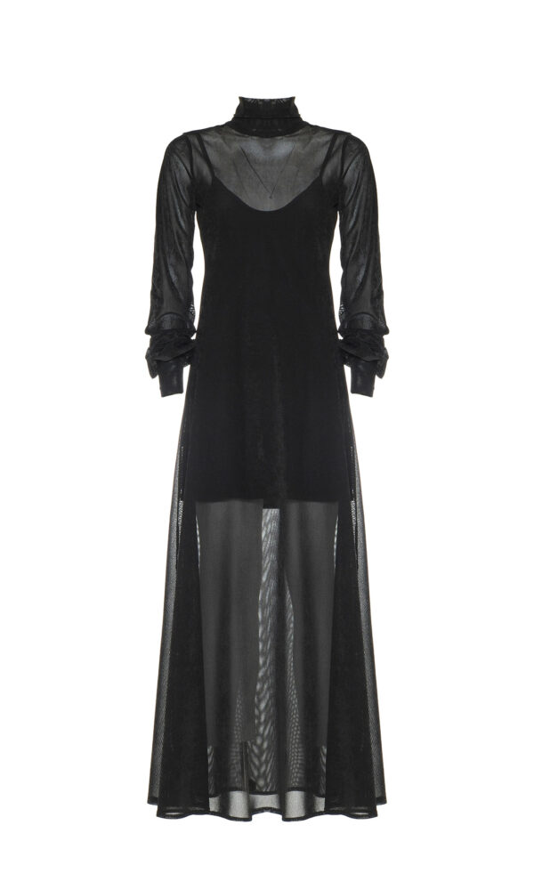 MAXI TURTLENECK DRESS IN ORGANZA