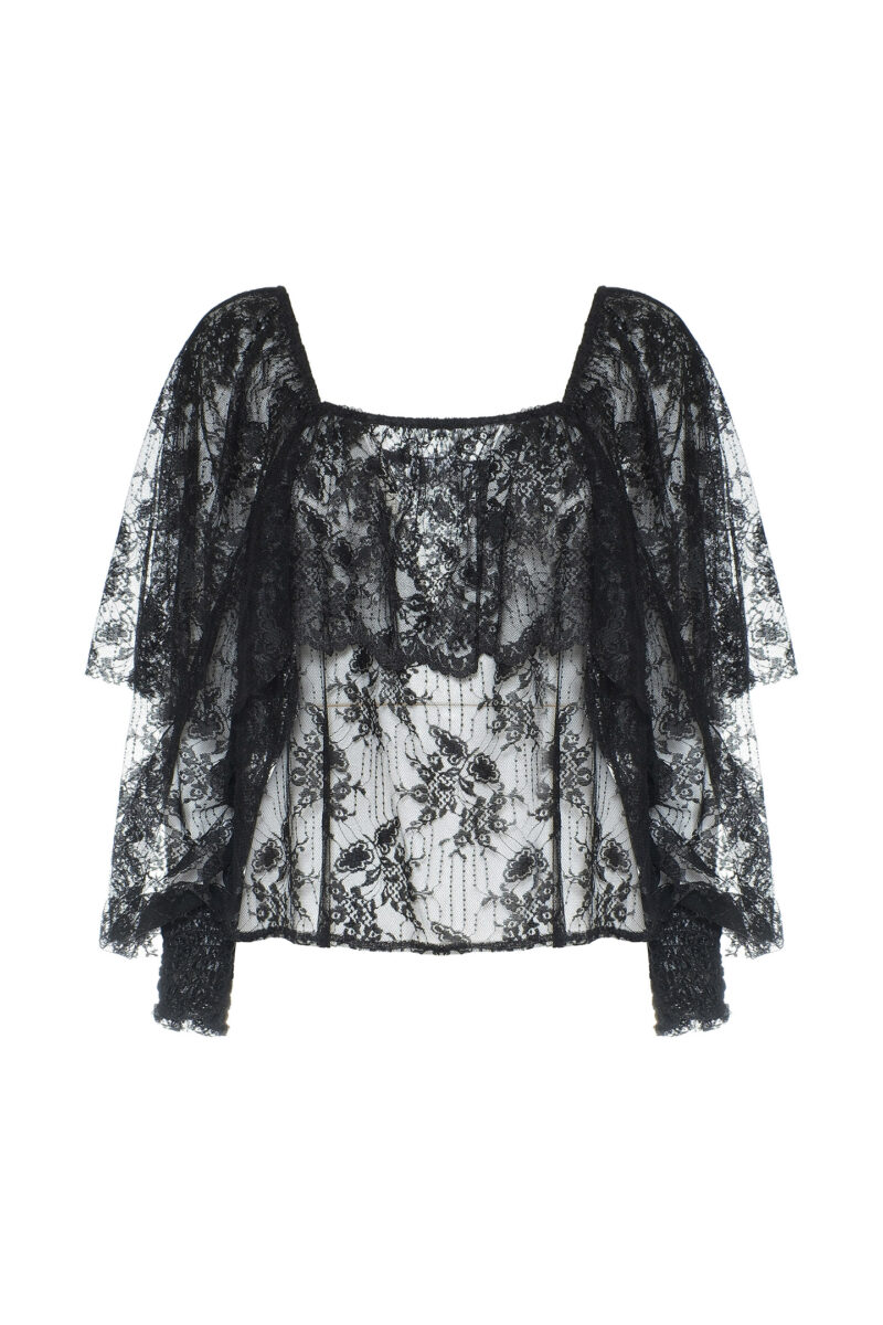 SQUARE NECK LACE BLOUSE