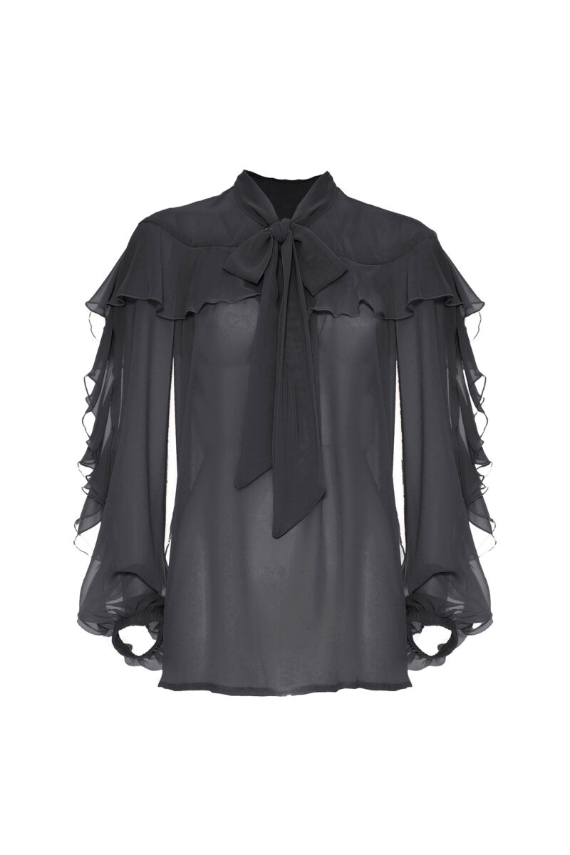 RUFFLE BLOUSE AND NECK SCARF - Image 4