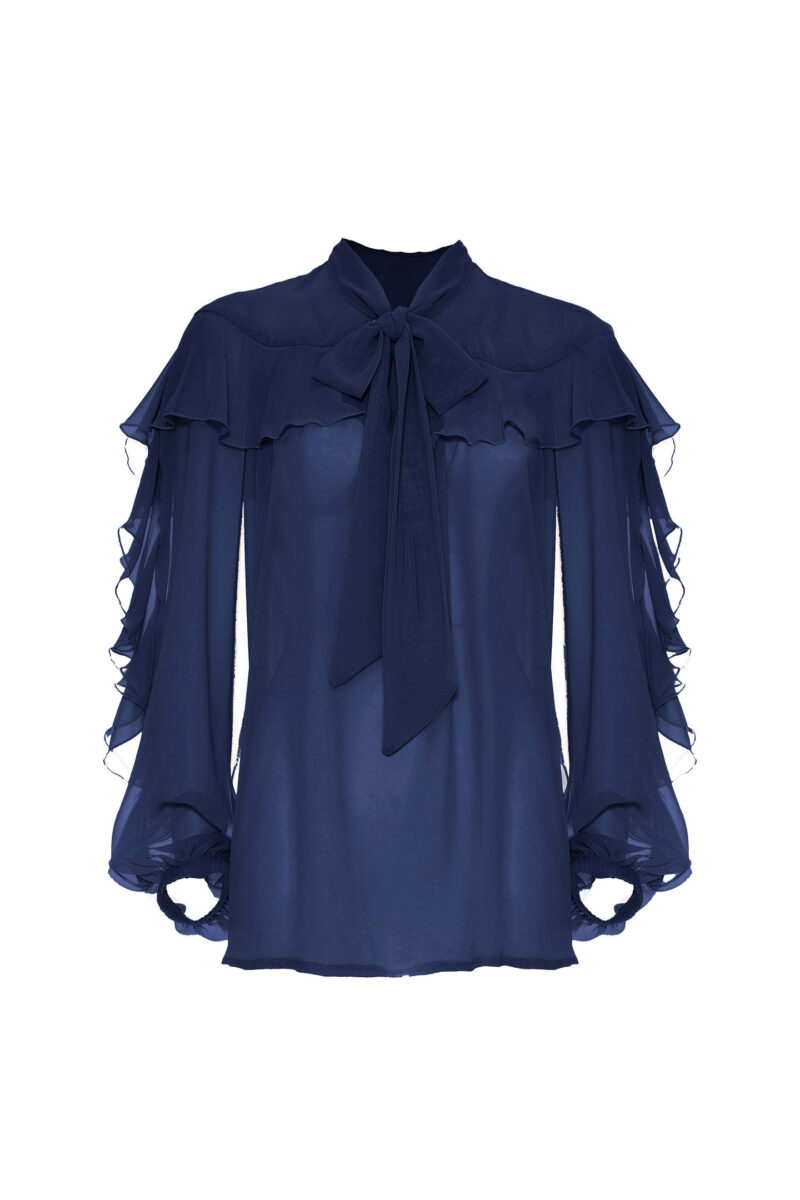 RUFFLE BLOUSE AND NECK SCARF - Image 3