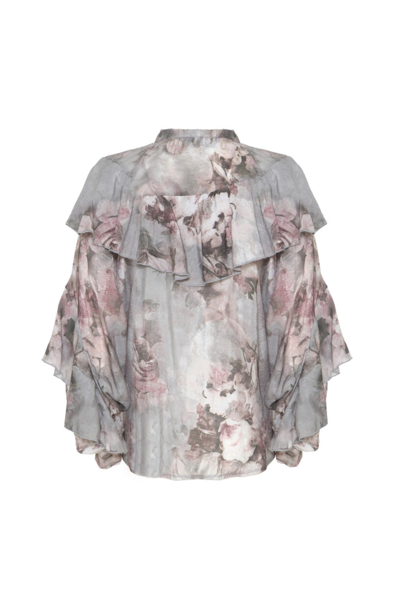 BLUSA IN VISCOSA CON STAMPA FLOREALE - immagine 7