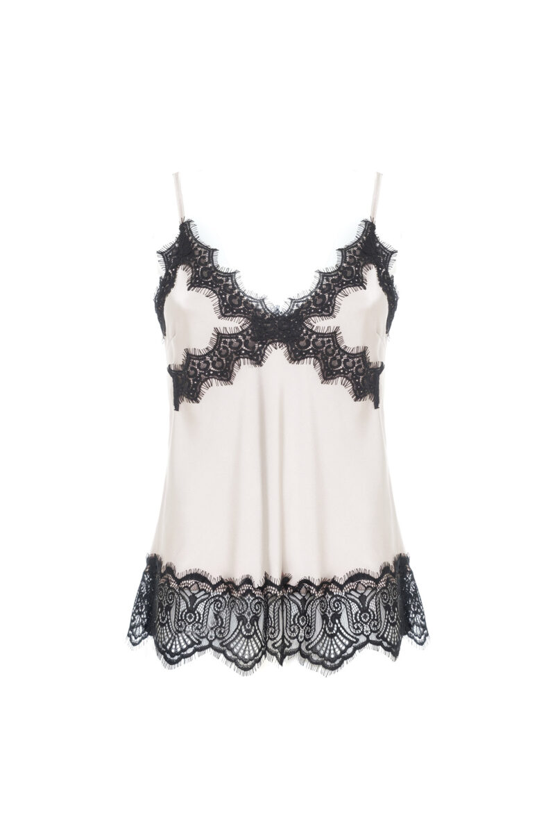 TOP IN RASO CON INTARSI IN PIZZO - immagine 4