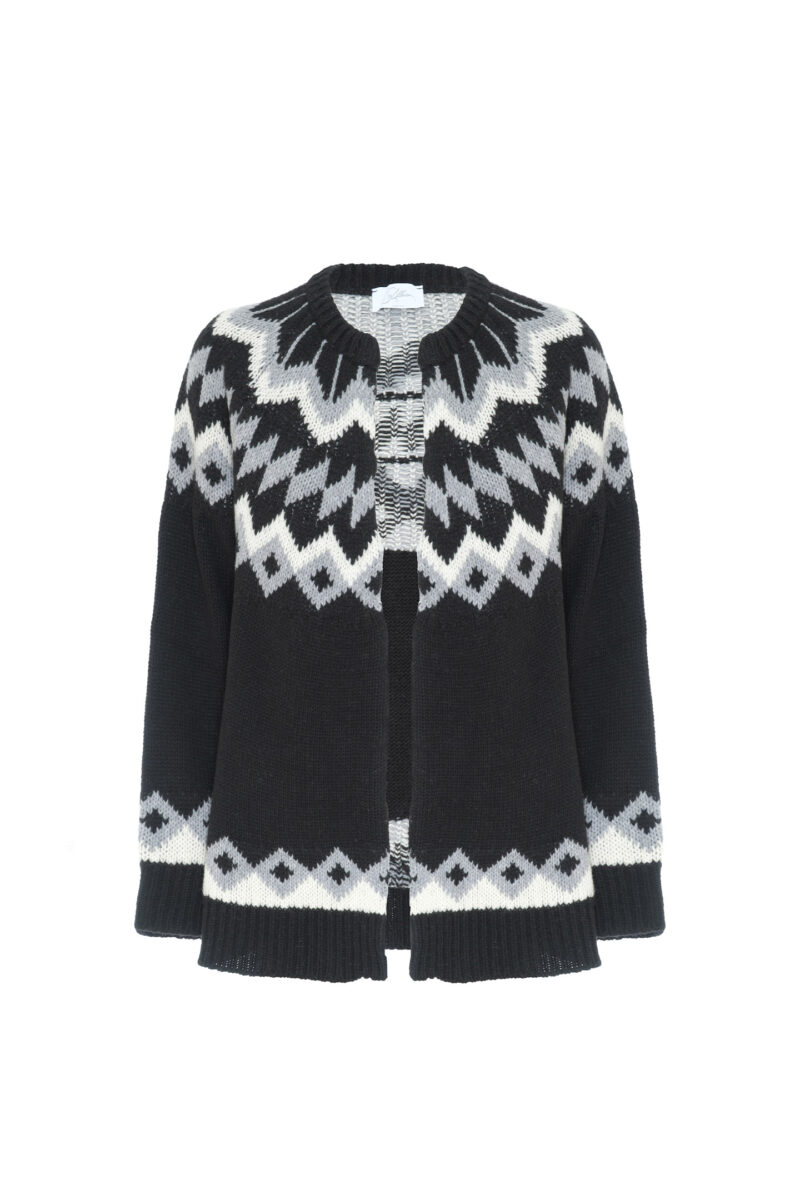GEOMETRIC JACQUARD CARDIGAN - Image 3