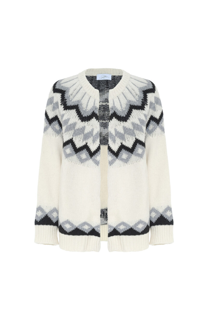 GEOMETRIC JACQUARD CARDIGAN - Image 4