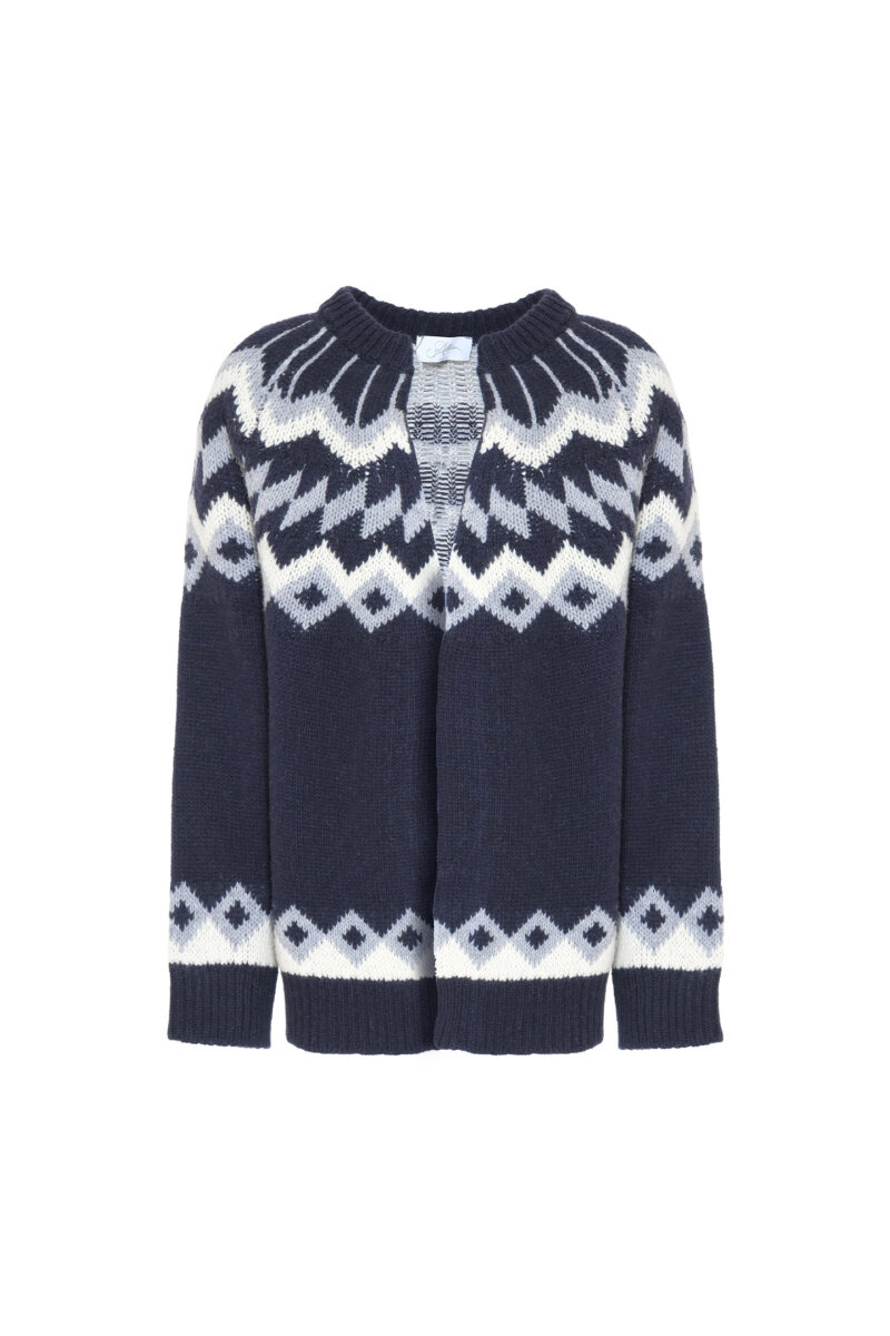 GEOMETRIC JACQUARD CARDIGAN