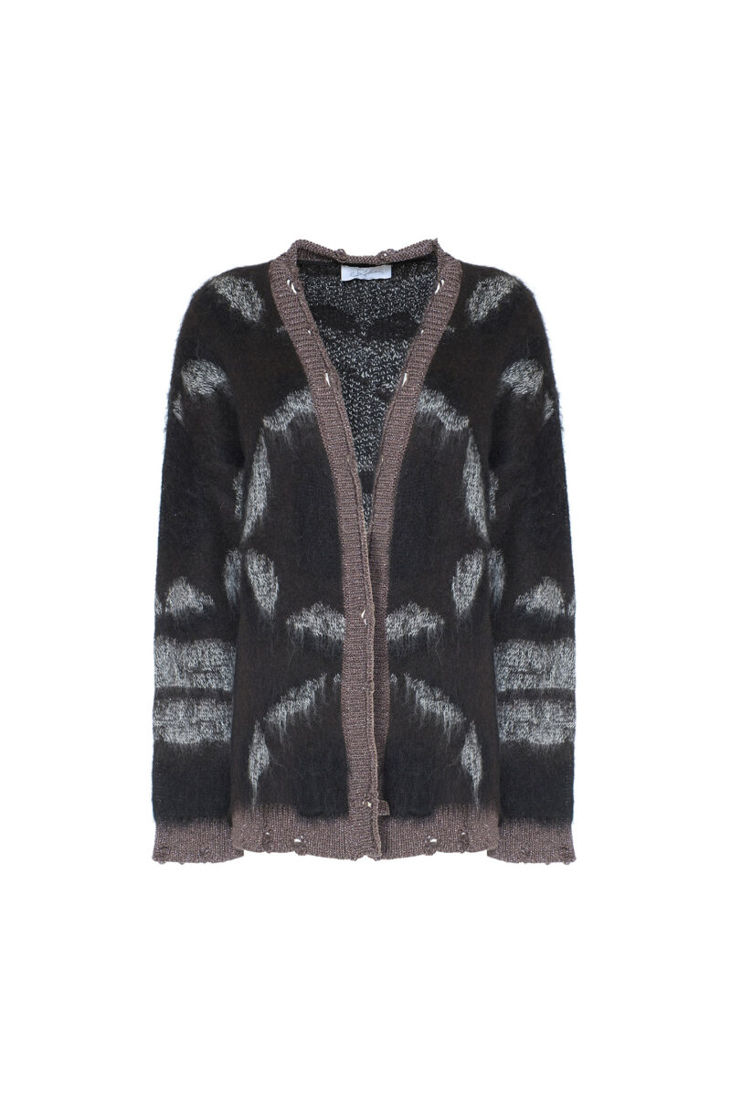 CARDIGAN IN MISTO LANA JACQUARD