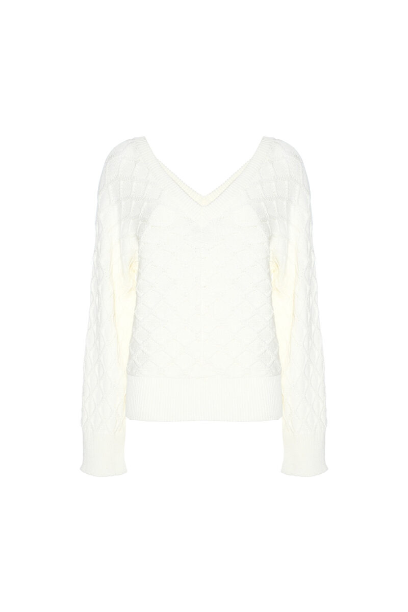 PULLOVER A V IN PUNTO TRECCIA