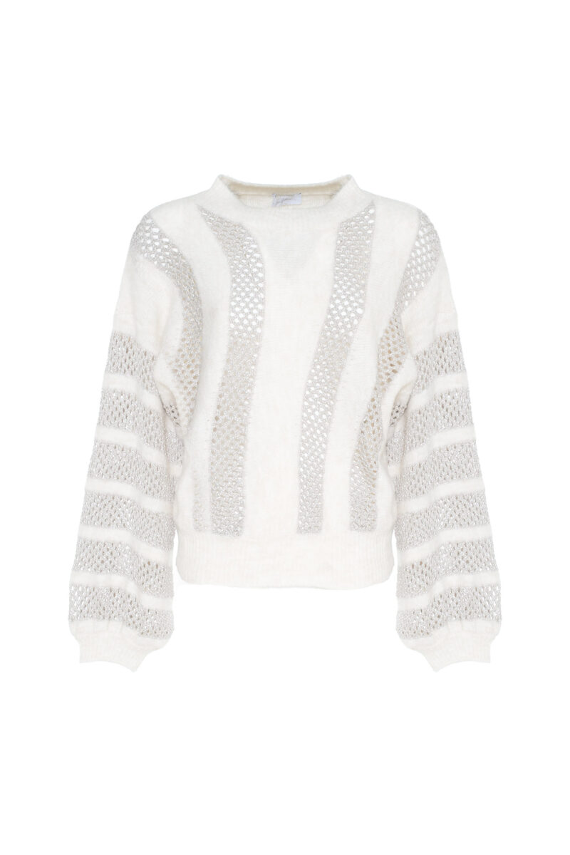 MAXI PERFORATED STRIPED PULLOVER - Image 4
