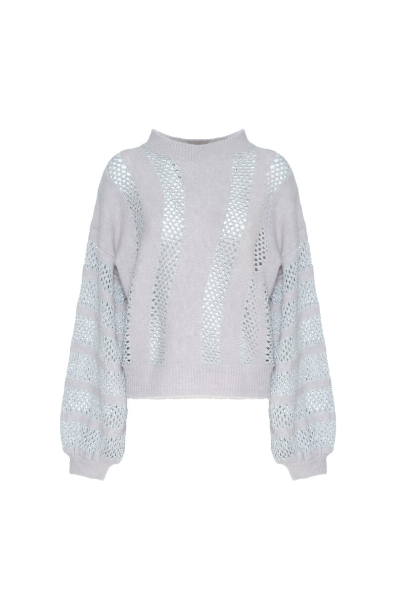 MAXI PERFORATED STRIPED PULLOVER - Image 5