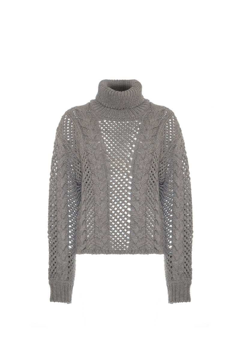 BRAIDED HIGH NECK PULLOVER