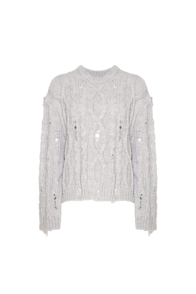 USED EFFECT BRAIDED PULLOVER