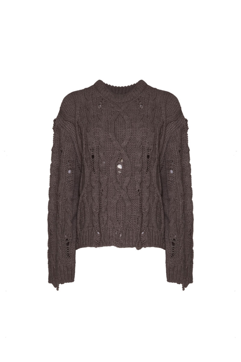 USED EFFECT BRAIDED PULLOVER - Image 4