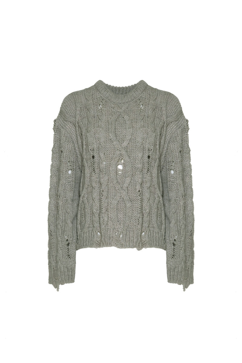 USED EFFECT BRAIDED PULLOVER - Image 5