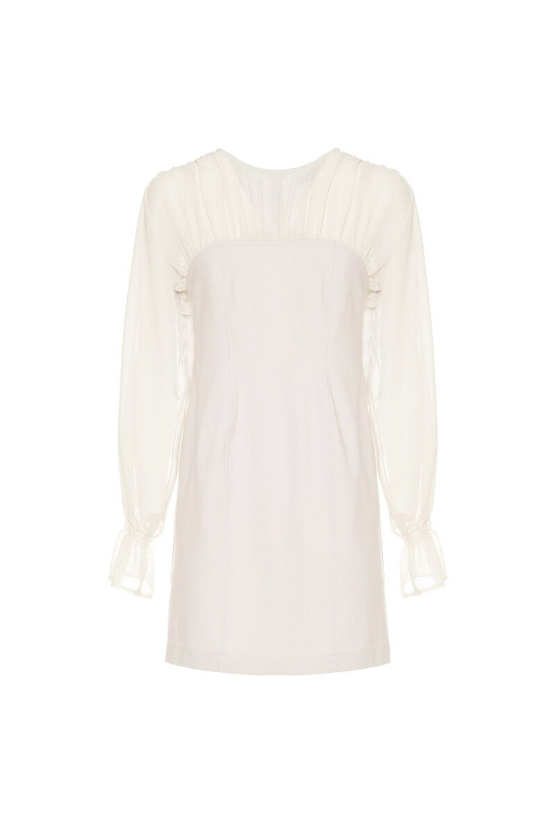 MILANO AND GEORGETTE STITCH TUBE DRESS