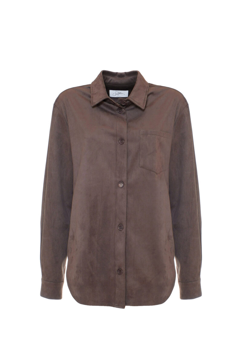 CAMICIA IN ECOSUEDE COMFORT FIT - immagine 3