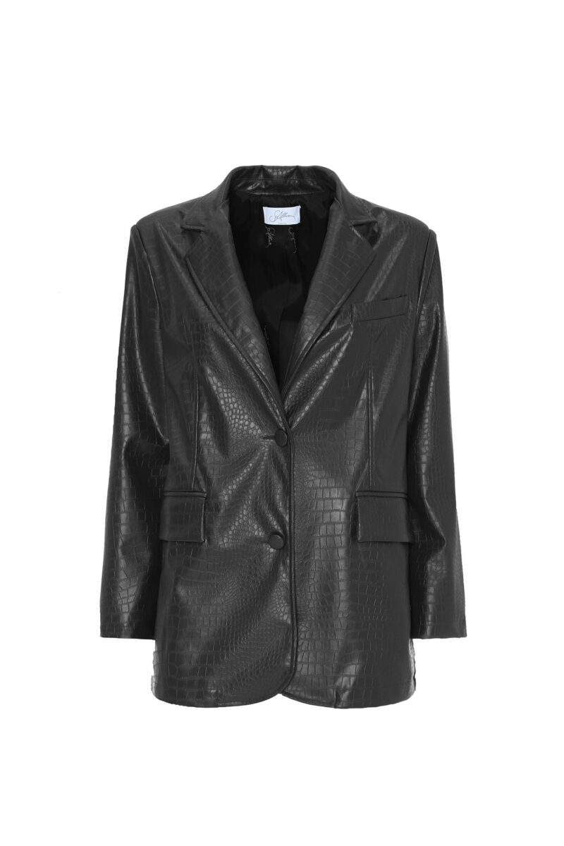 ROCODILE-EFFECT FAUX LEATHER JACKET - Image 4