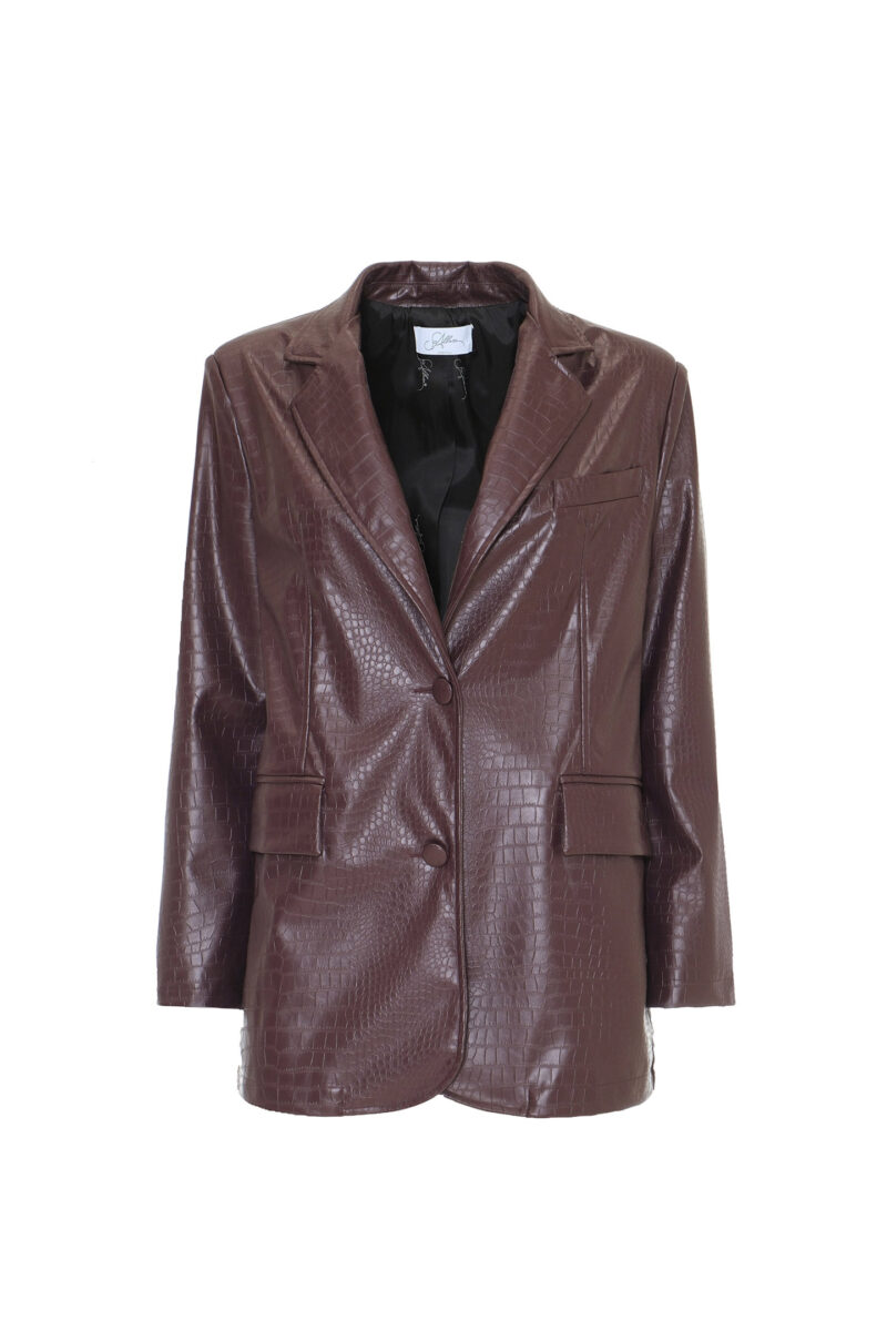 ROCODILE-EFFECT FAUX LEATHER JACKET