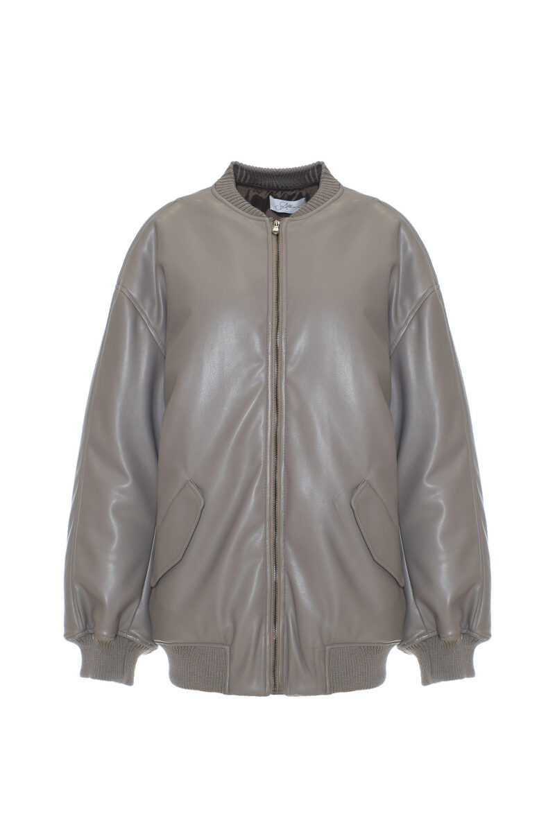 FAKE LEATHER BOMBER JACKET