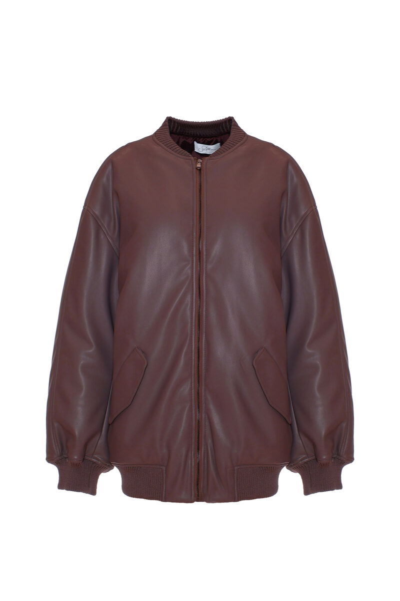 FAKE LEATHER BOMBER JACKET - Image 4