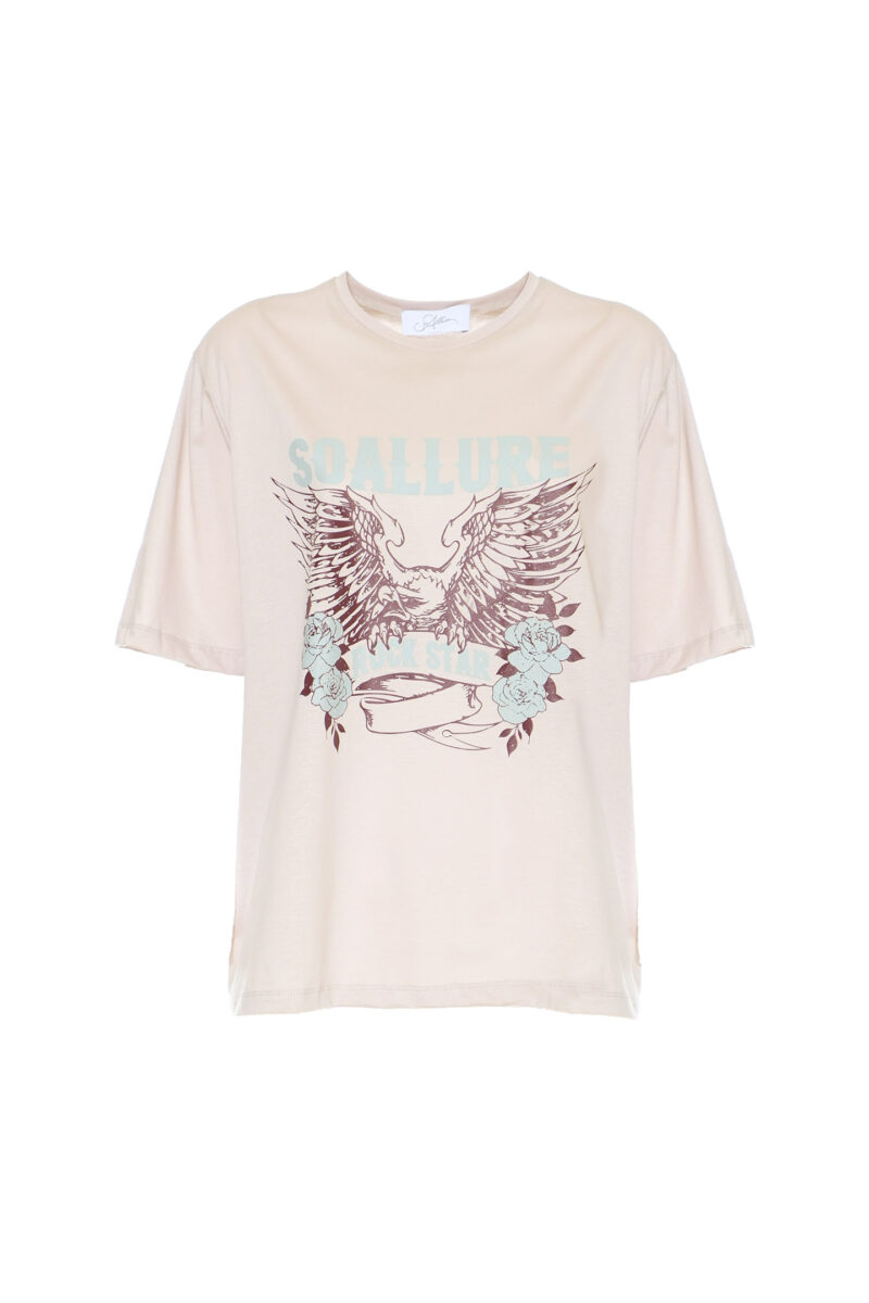COTTON T-SHIRT WITH WING PRINT