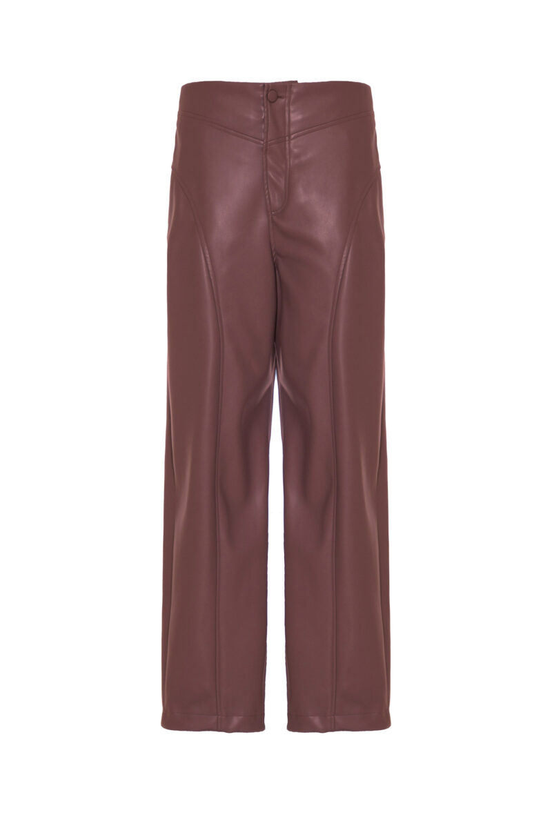 WIDE-LEG ECO-LEATHER TROUSERS - Image 4