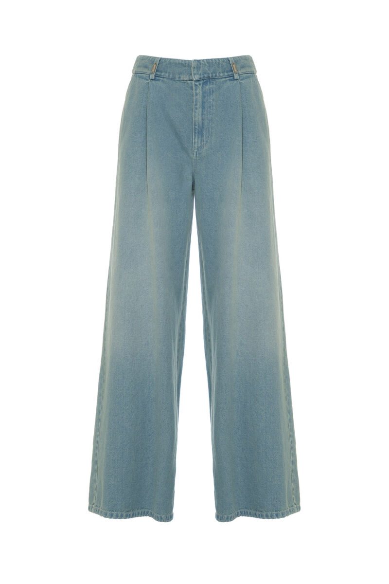 JEANS PALAZZO CON ELASTICO TINTO CAPO