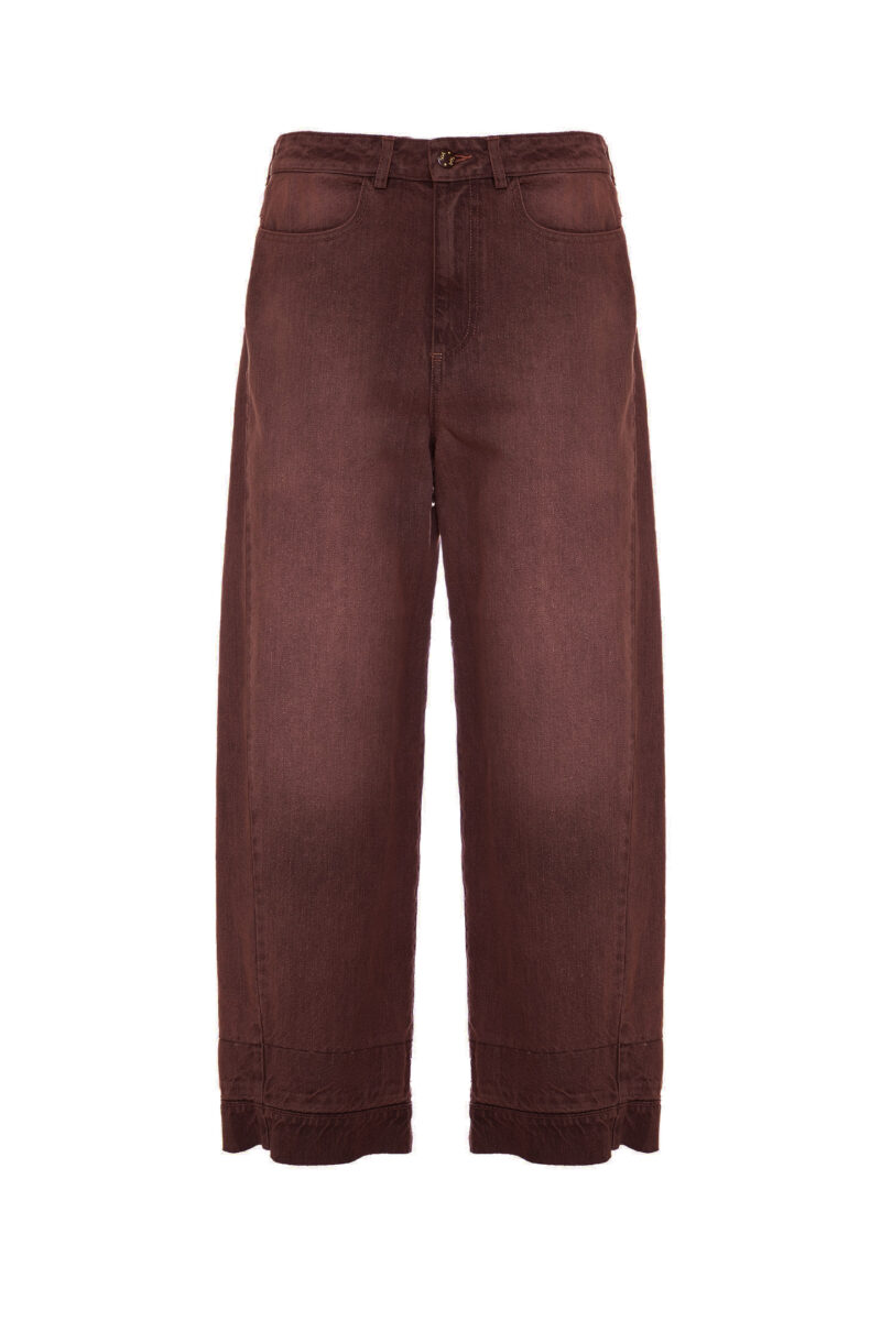 JEANS DRITTI IN COTONE TINTO CAPO - immagine 3