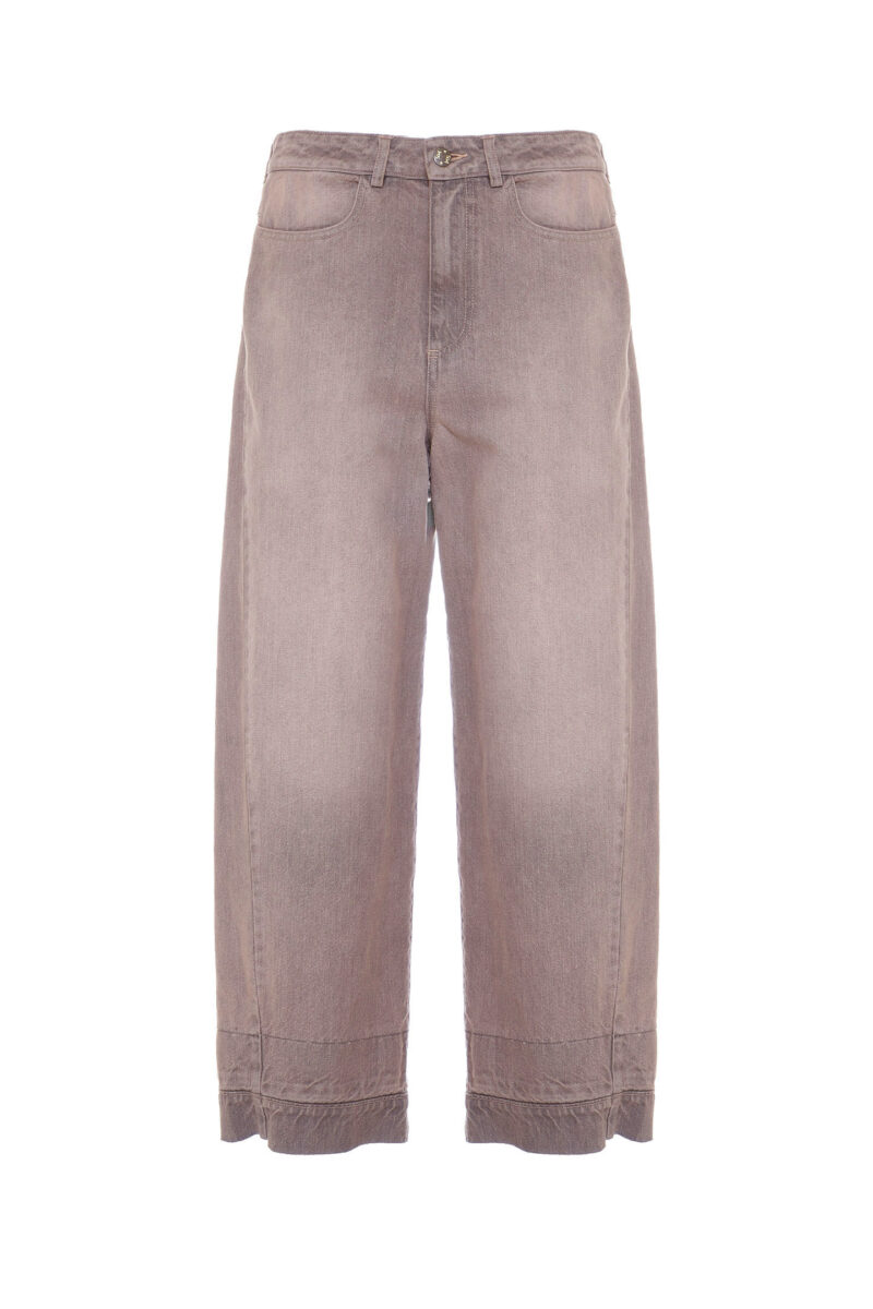 JEANS DRITTI IN COTONE TINTO CAPO