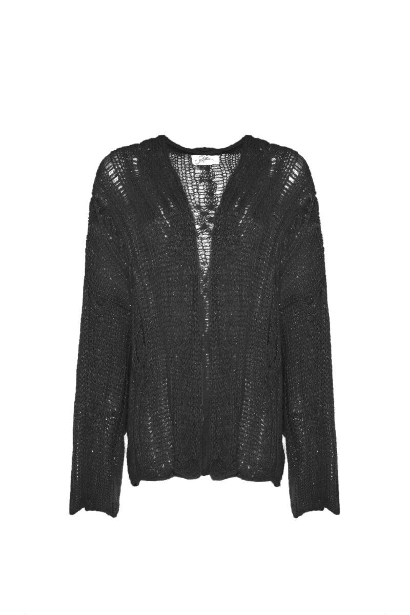 OPEN CARDIGAN WITH CABLE KNIT PATTERN - Image 5
