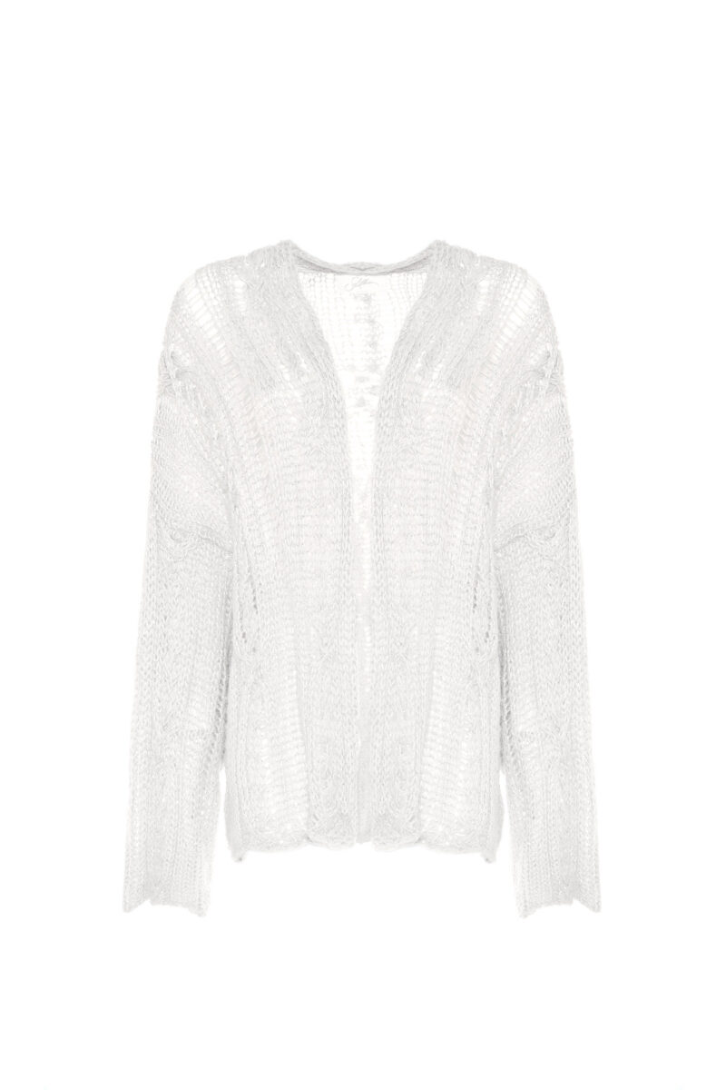 OPEN CARDIGAN WITH CABLE KNIT PATTERN - Image 3
