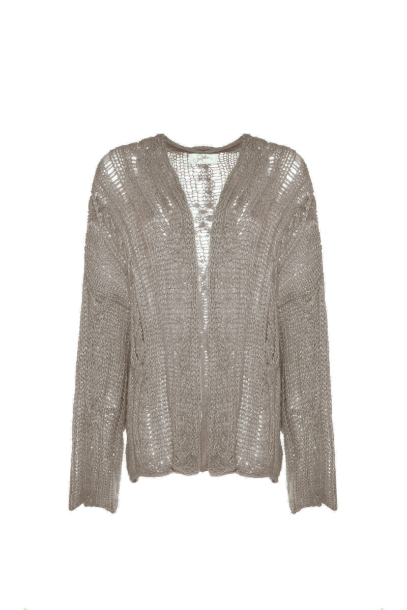 OPEN CARDIGAN WITH CABLE KNIT PATTERN - Image 4