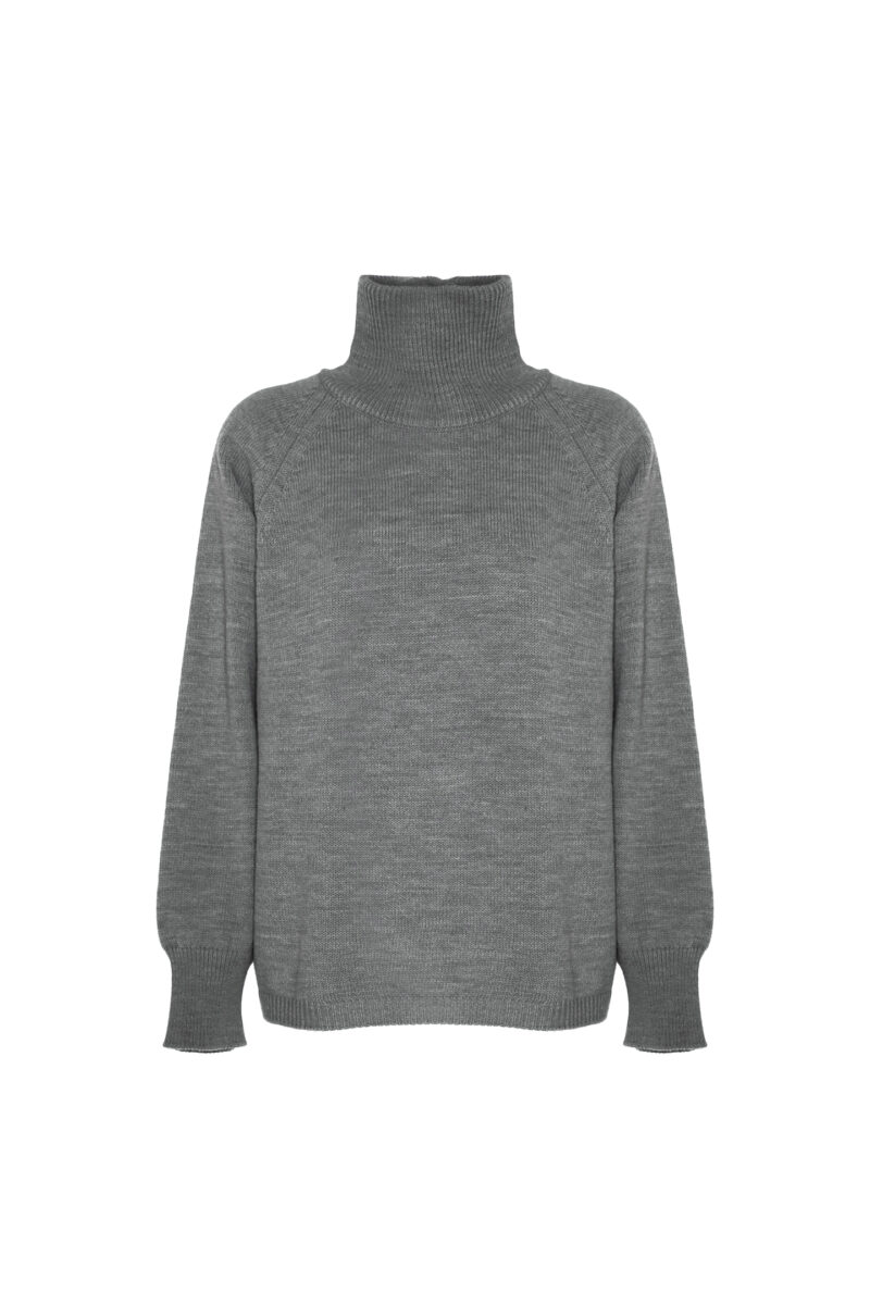 WOOL MIXED CRATER NECK PULLOVER - Image 7