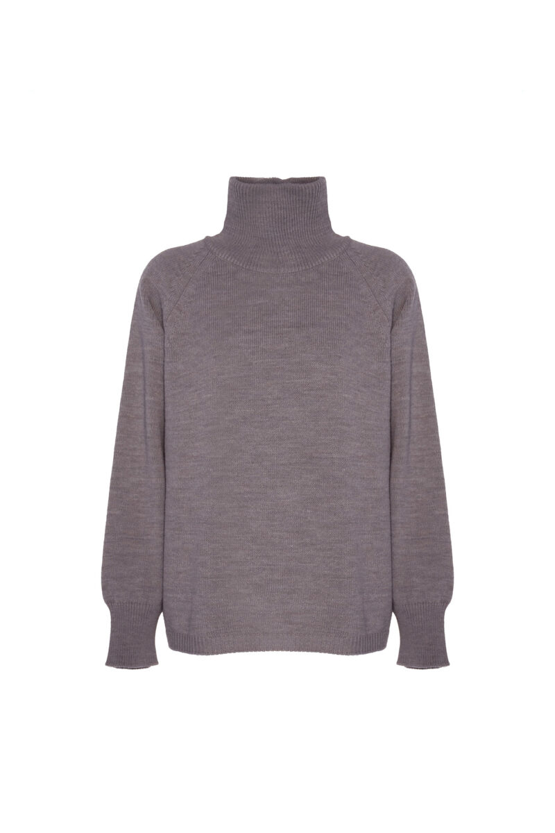 WOOL MIXED CRATER NECK PULLOVER - Image 6