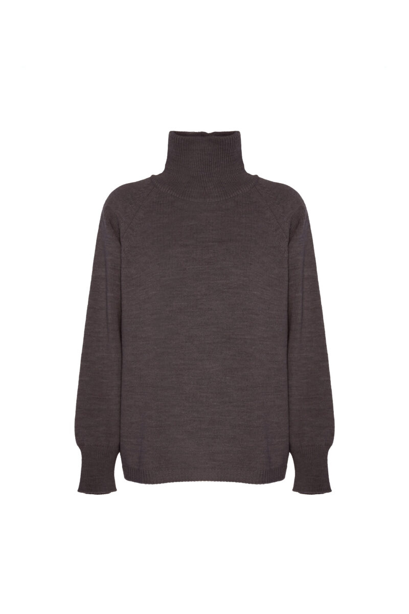 WOOL MIXED CRATER NECK PULLOVER - Image 5