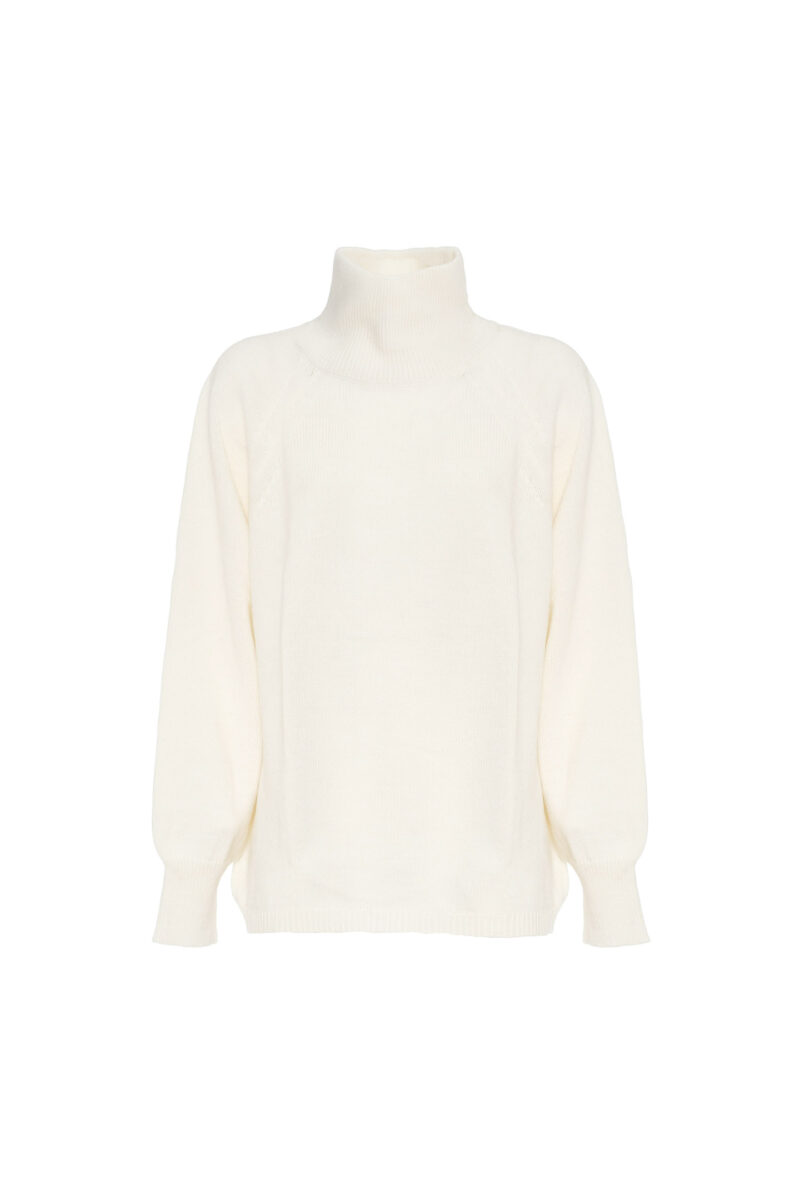 WOOL MIXED CRATER NECK PULLOVER - Image 3